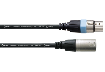 Mikrofonleitung 2x0,5mm² Mikrofonkabel/Mikrokabel schwarz 10m CORDIAL CMK250 