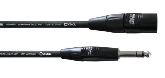 Cordial Balanced Line Cable; 30ft. CIM 3 MV Balanced XLR male to stereo jack